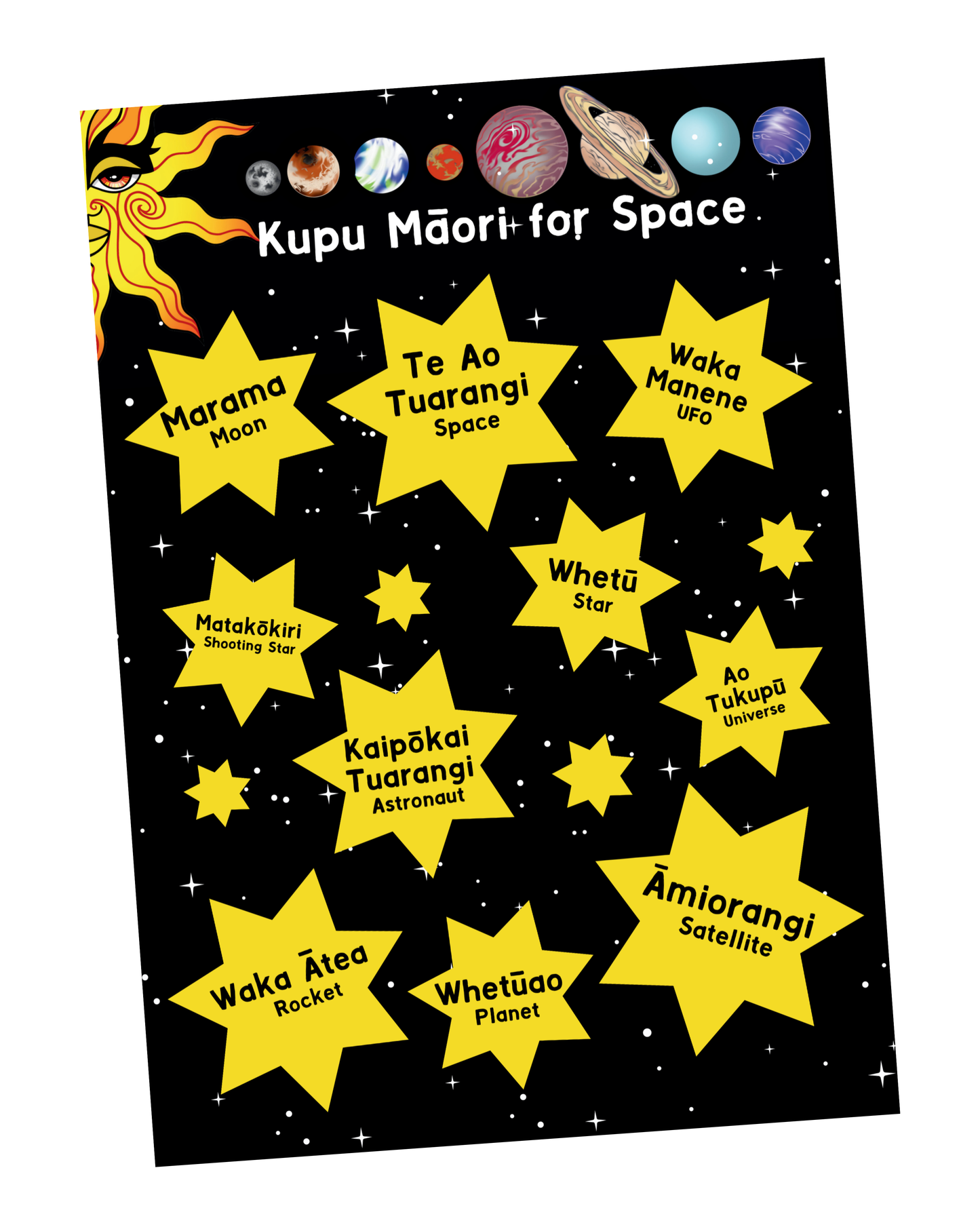 Kupu Māori A3 Poster Download - Space