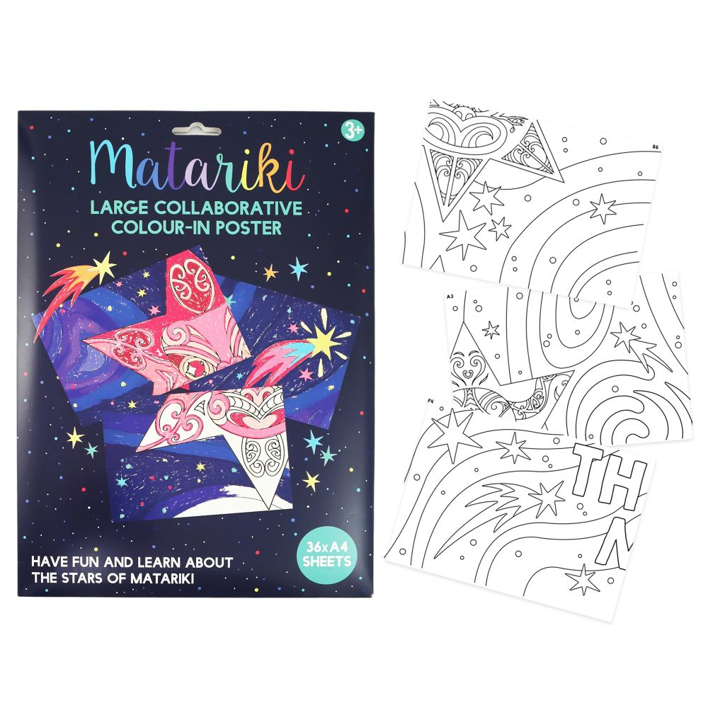 Matariki Colour-in Classroom Poster A4 x 36pcs