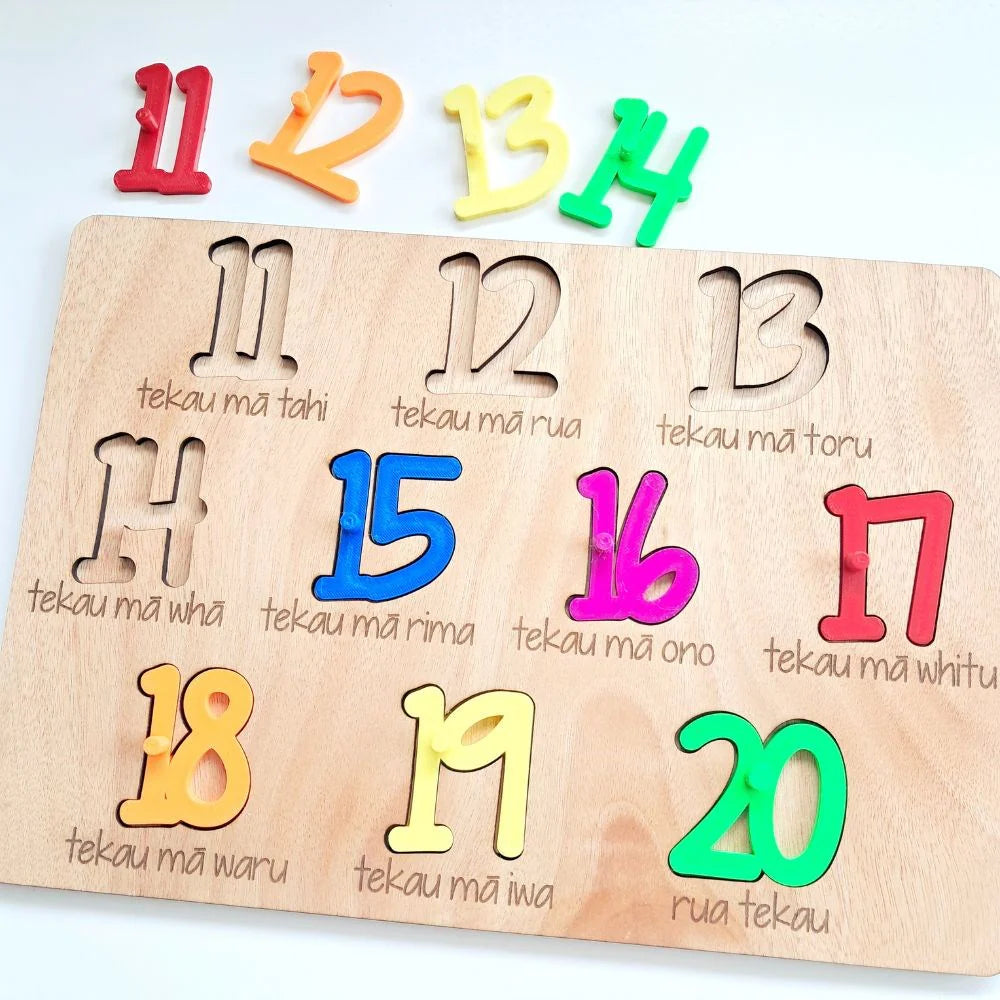 Puzzle - Numbers 11 - 20 in Māori - Brights