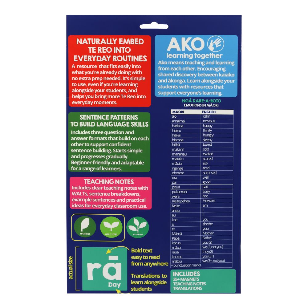Magnetic Emotions in Te Reo Māori 35+pcs