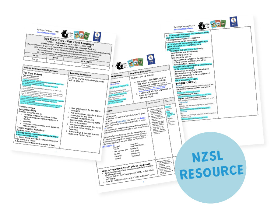 NZSL Ngā Reo E Toru – Teaching Unit 2022