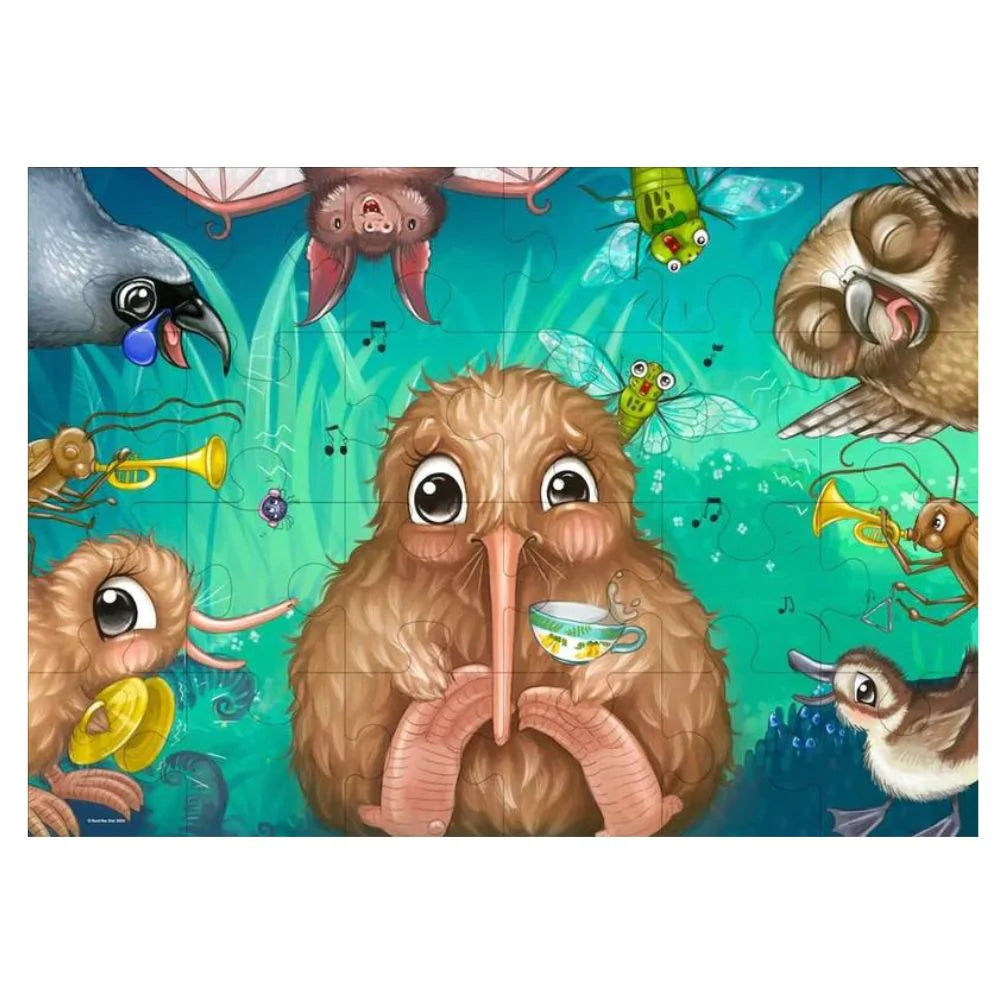 Kuwi's Rowdy Crowd Floor Puzzle- 24 Large Pieces
