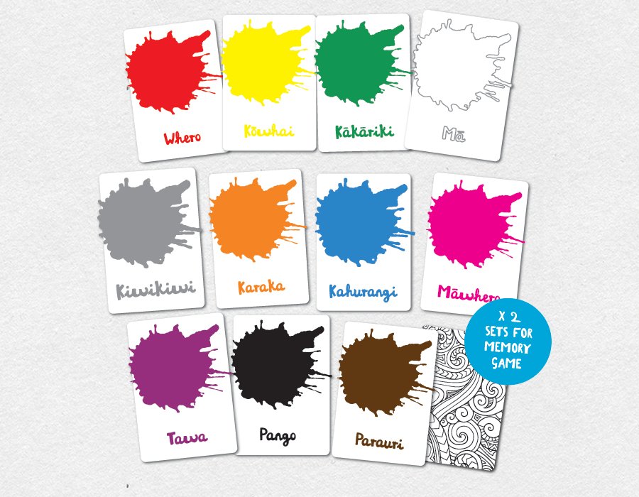 Te Reo Maori Colours Flash Cards