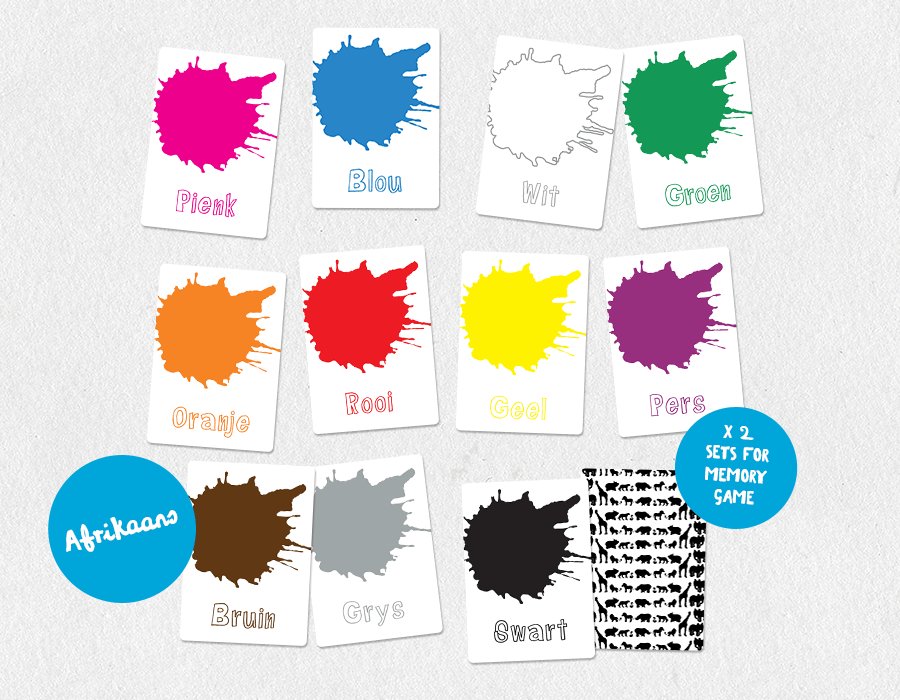 Afrikaans Colour Flash Cards