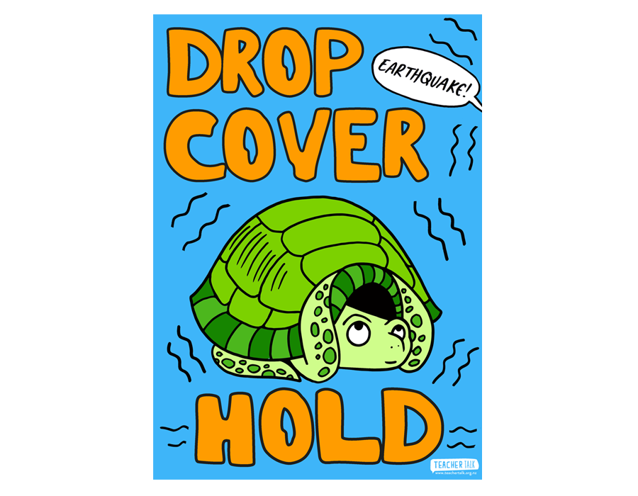 Shakeout Day - Drop, Cover, Hold A3 Poster