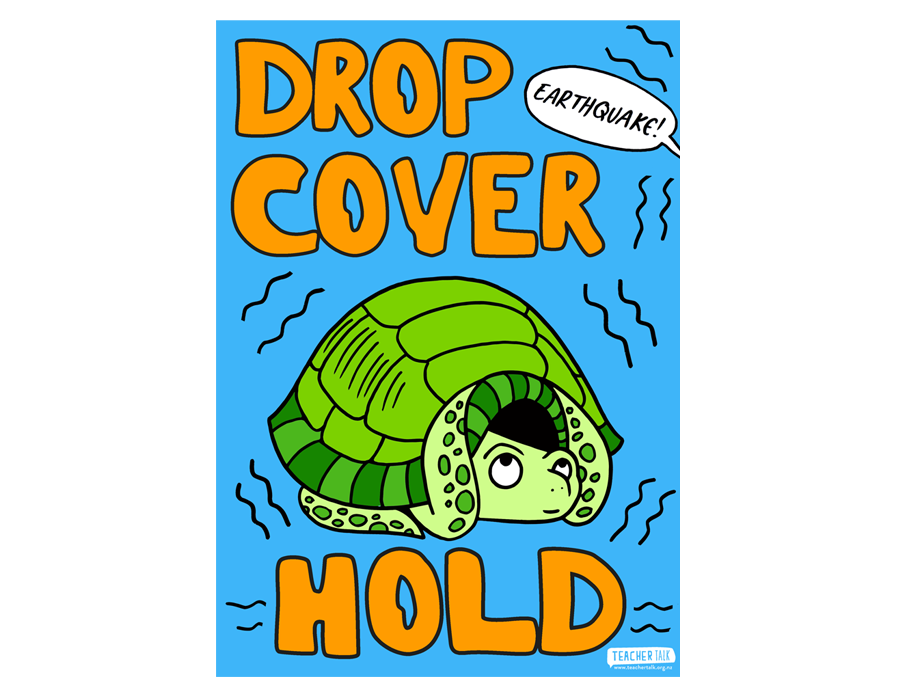 Shakeout Day - Drop, Cover, Hold A3 Poster - download