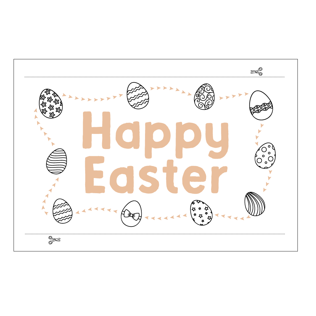 Happy Easter Poster colour in page - Download