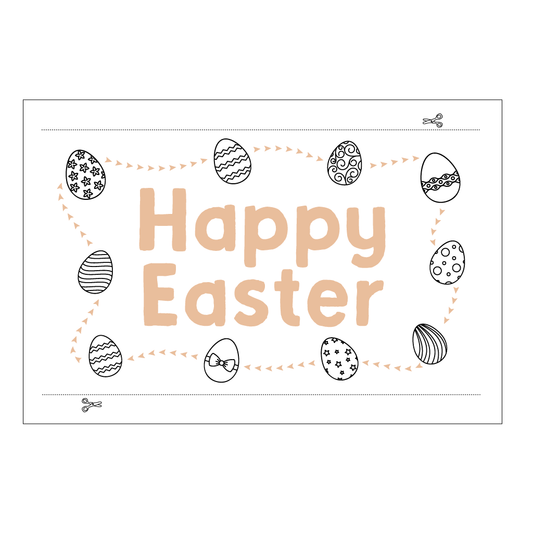 Happy Easter Poster colour in page