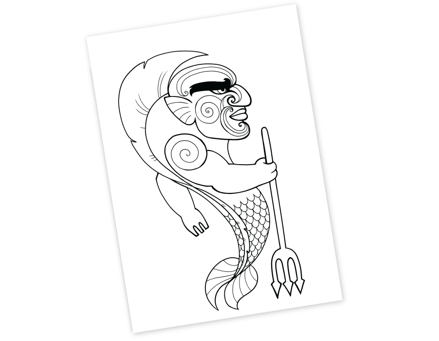 Tangaroa Colour-in Printable - download