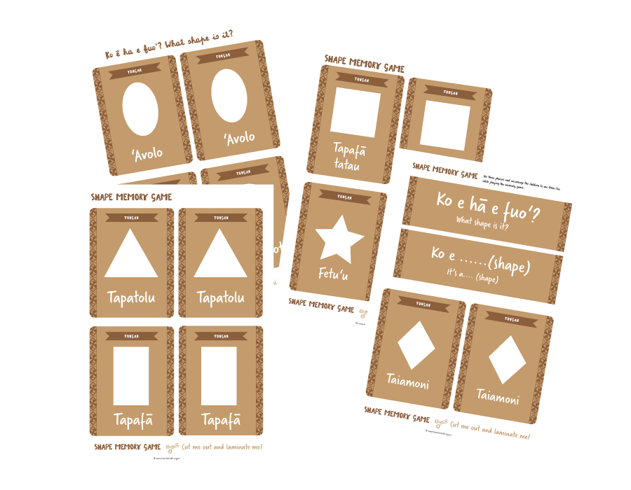 Tongan Shapes Memory Game Download