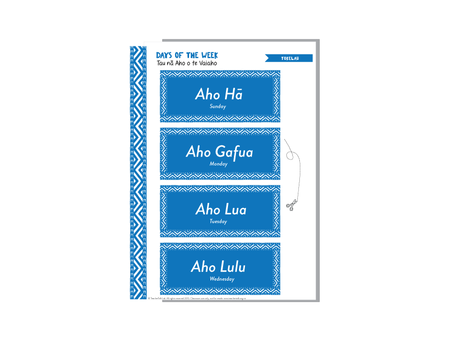 Days of the Week Tokelau