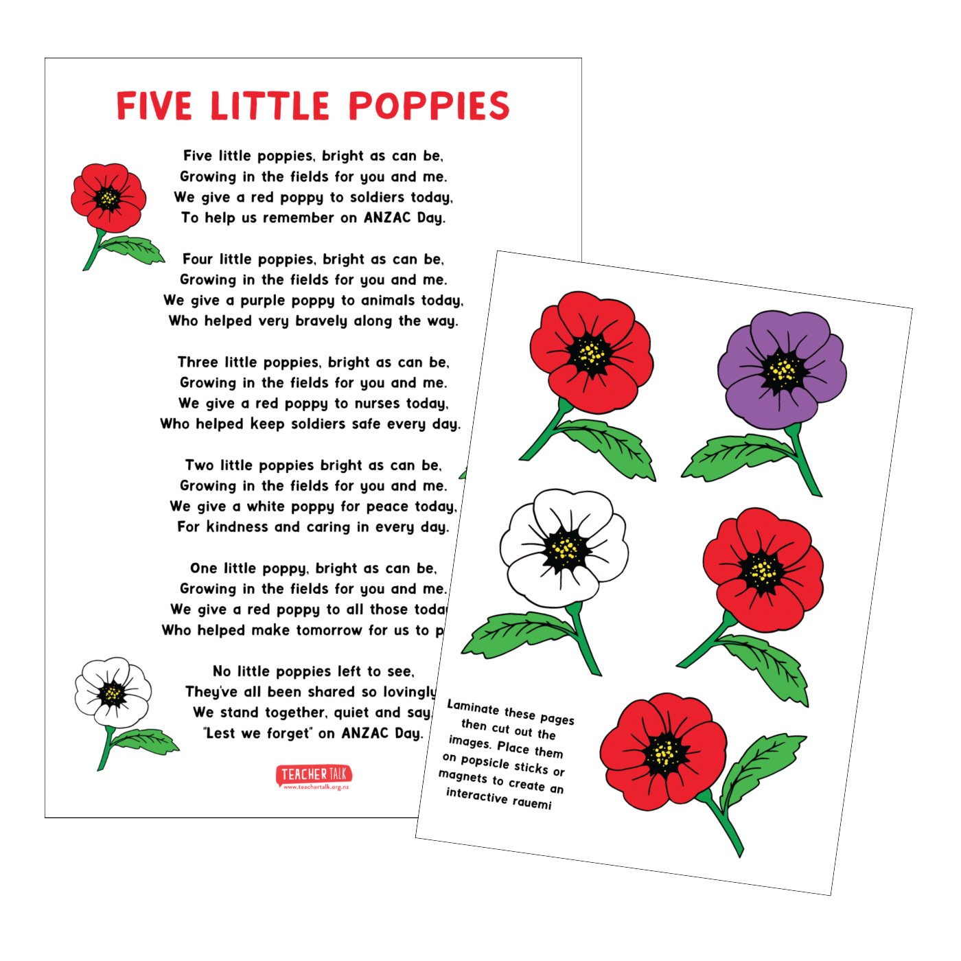 Five Little Poppies Rhyme