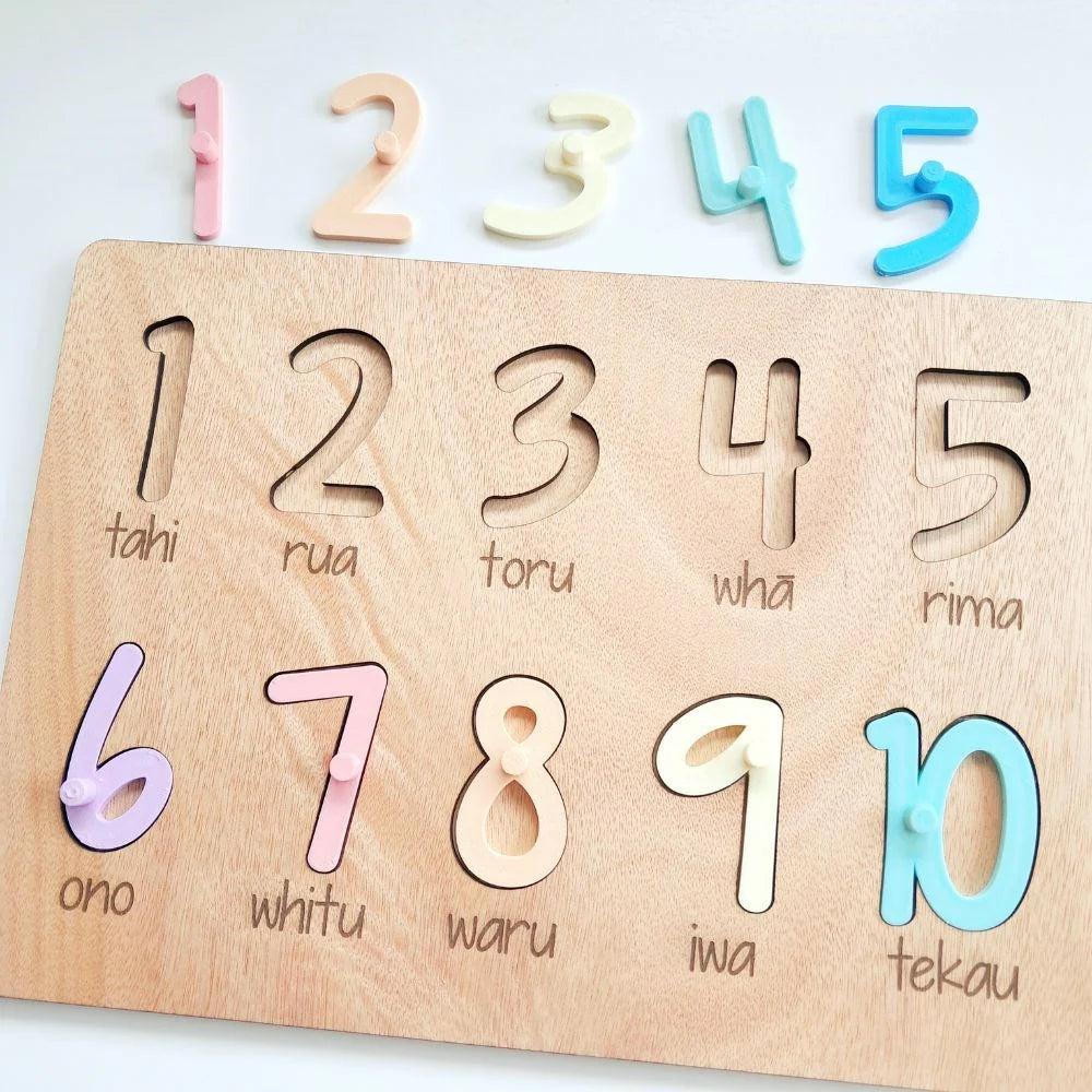 Puzzle - Numbers 1-10 in Māori - Pastels