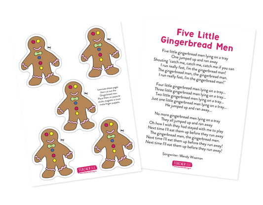 5 Little Gingerbread Men - Song With Props - Download
