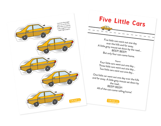 5 Little Cars - Song With Props - Download
