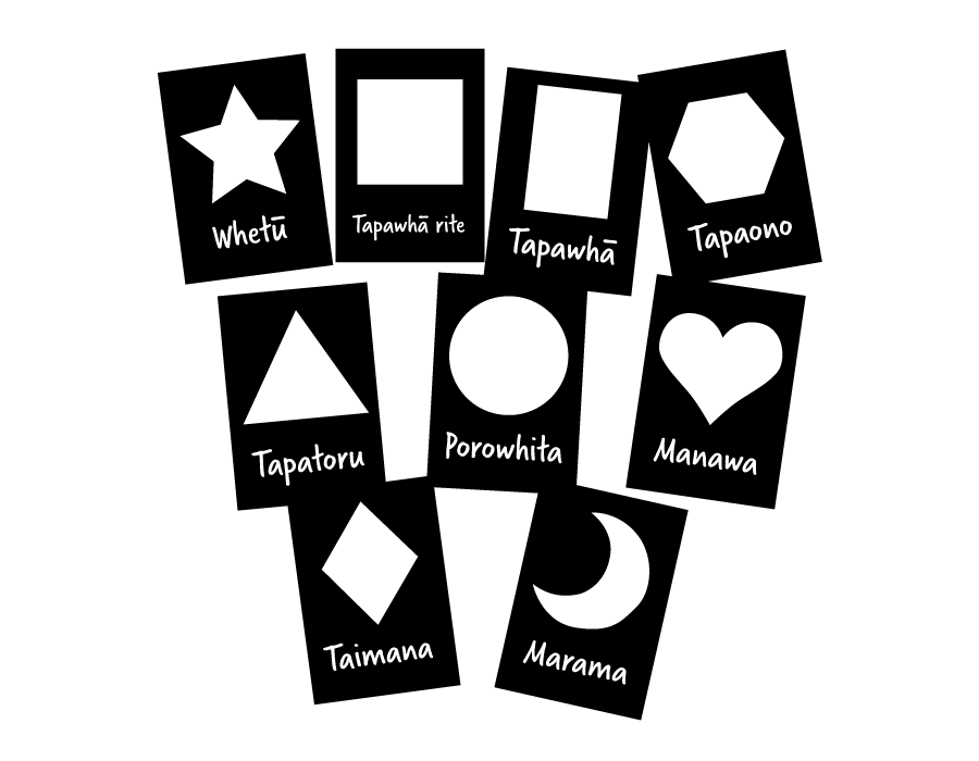 Nga ahua - High Contrast Shapes - Flash Cards