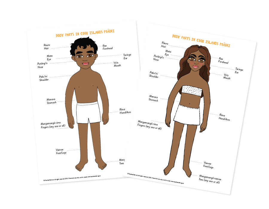 Body Parts Poster Cook Islands Māori download