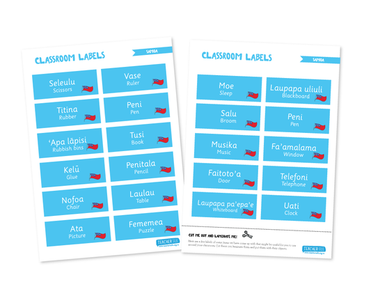 Samoan Classroom Labels - Download