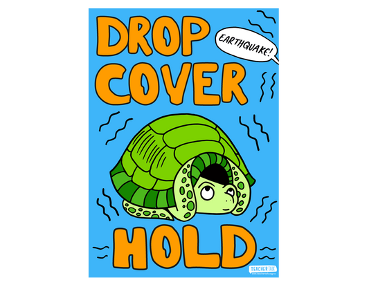Shakeout Day - Drop, Cover, Hold A3 Poster