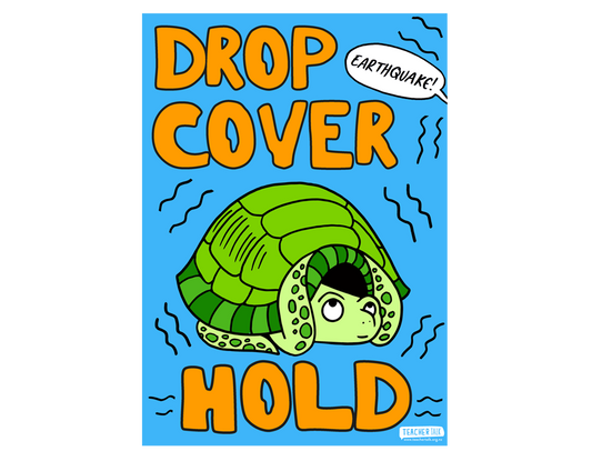 Shakeout Day - Drop, Cover, Hold A3 Poster - download