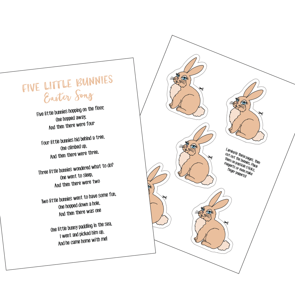 Five little Bunnies song and props -DOWNLOAD