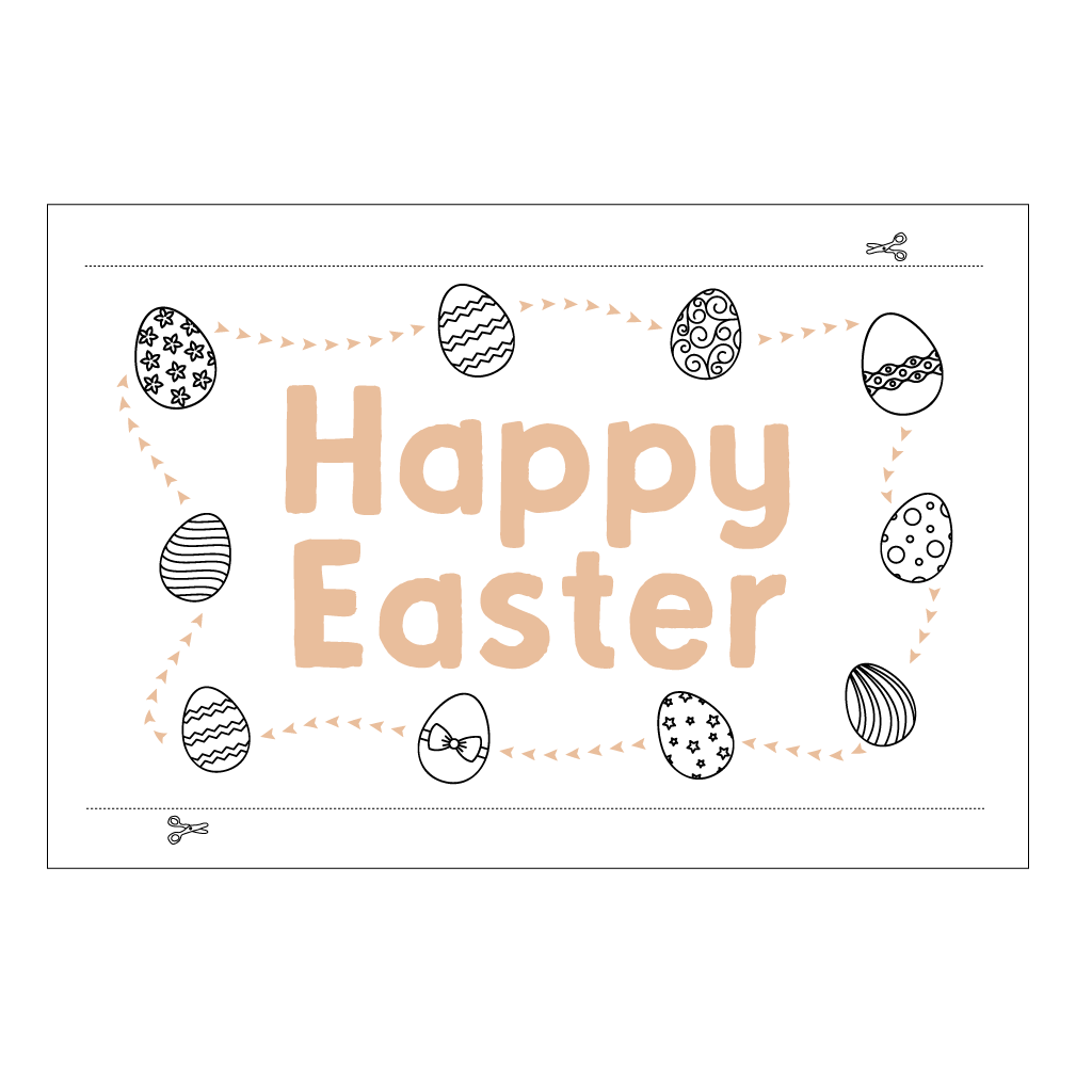 Happy Easter Poster colour in page