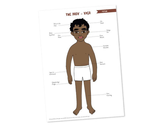 Body Parts in Fijian Poster - A3