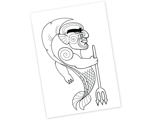 Tangaroa Colour-in  Printable - download