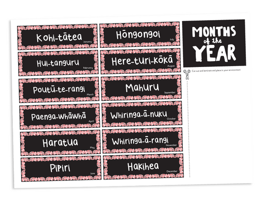 Months of the Year - Te Reo Māori - download