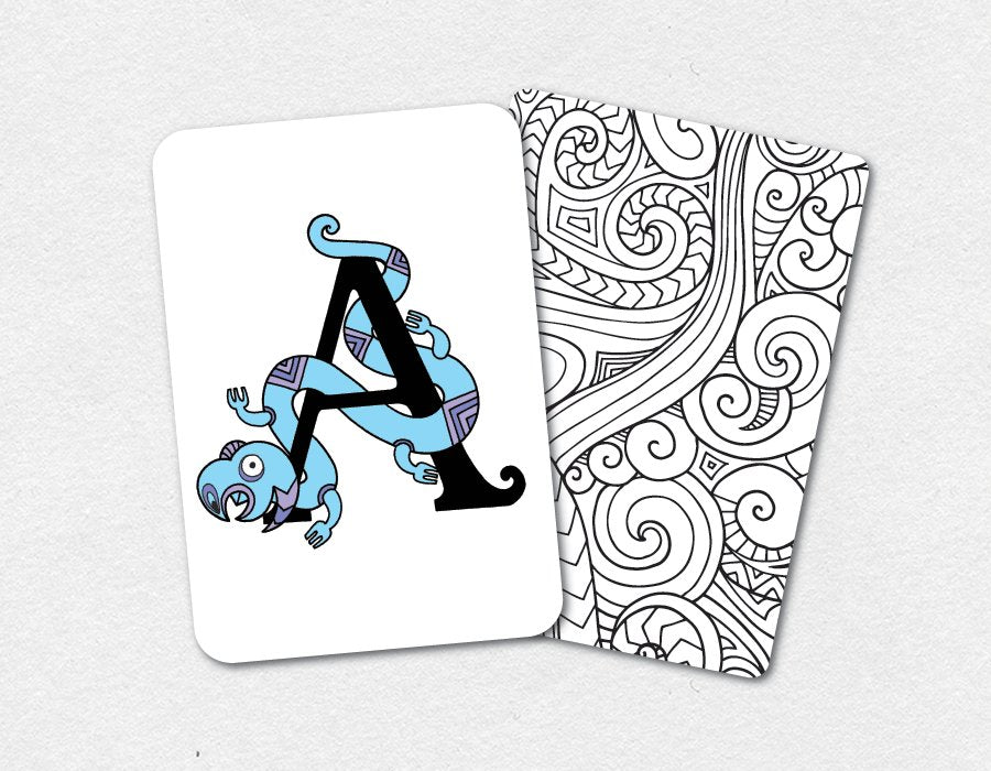 Taniwha Alphabet Flash Cards - Capital Letters